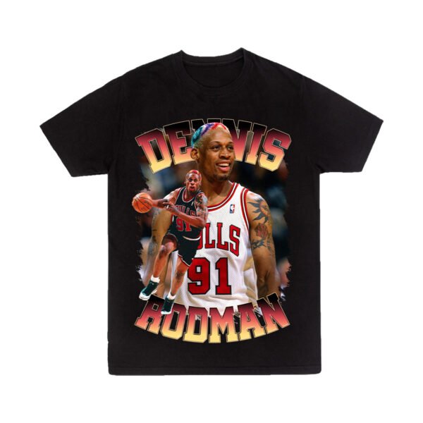 Rodman2 3 Playera Negra Hombre Dennis Rodman Casual Urbano