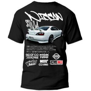 SilviaB Espalda Playera Autos Negra Hombre Nissan Silvia S15 Casual Urbano