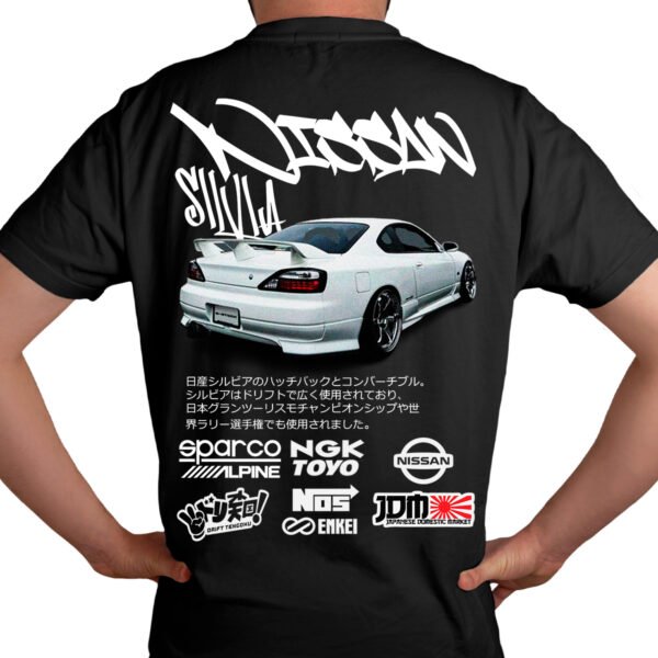 Playera Autos Negra Hombre Nissan Silvia S15 Casual Urbano
