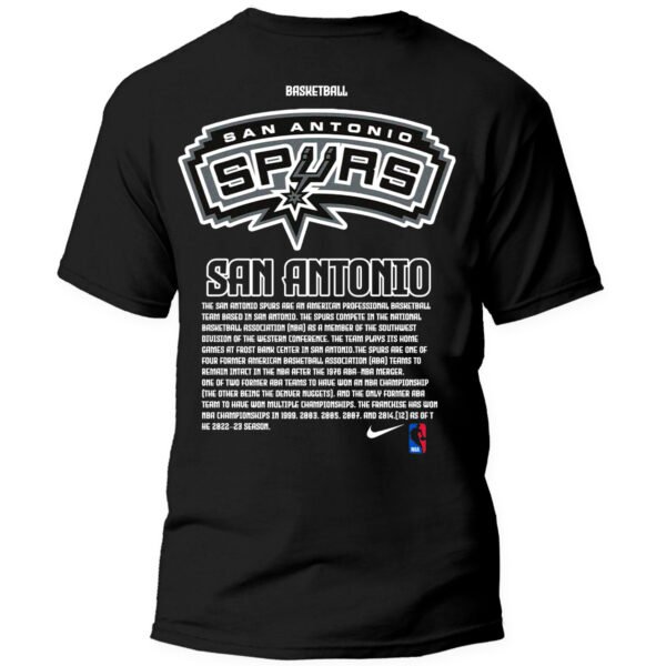 Playera Negra Hombre San Antonio Spurs Casual Urbano