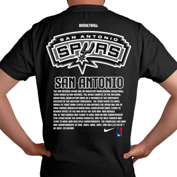 Playera Negra Hombre San Antonio Spurs Casual Urbano