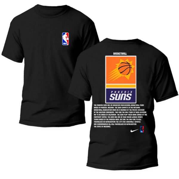 Playera Negra Hombre Phoenix Suns Casual Urbano