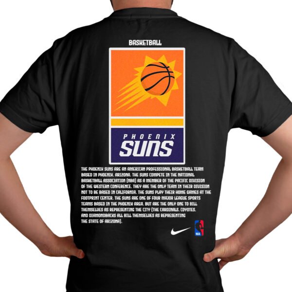 Playera Negra Hombre Phoenix Suns Casual Urbano