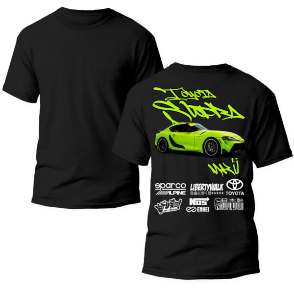 Playera Autos Negra Hombre Toyota Supra MK5 Casual Urbano