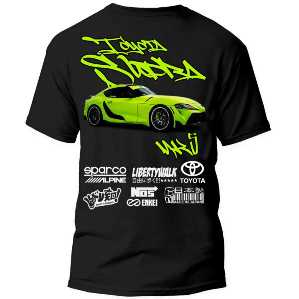 Playera Autos Negra Hombre Toyota Supra MK5 Casual Urbano