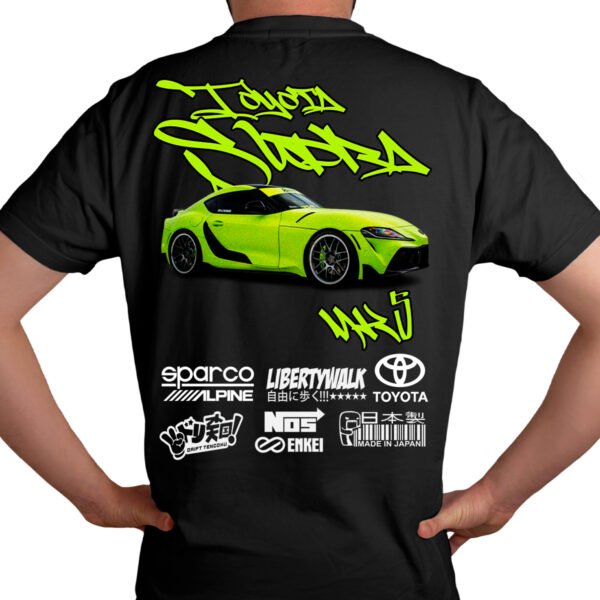Playera Autos Negra Hombre Toyota Supra MK5 Casual Urbano