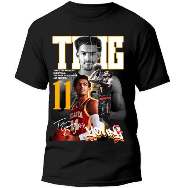 TY 1 Playera Negra Hombre Trae Young Casual Urbano