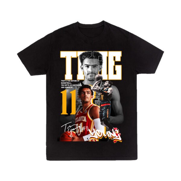 TY 3 Playera Negra Hombre Trae Young Casual Urbano