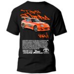 Playera Autos Negra Hombre Toyota Supra MK4 Casual Urbano