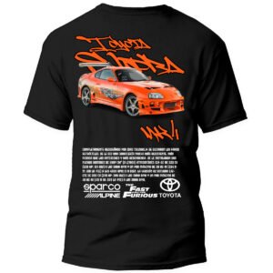 Playera Autos Negra Hombre Toyota Supra MK4 Casual Urbano
