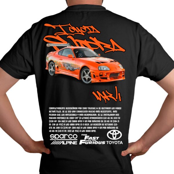 Toyota Modelo Playera Autos Negra Hombre Toyota Supra MK4 Casual Urbano