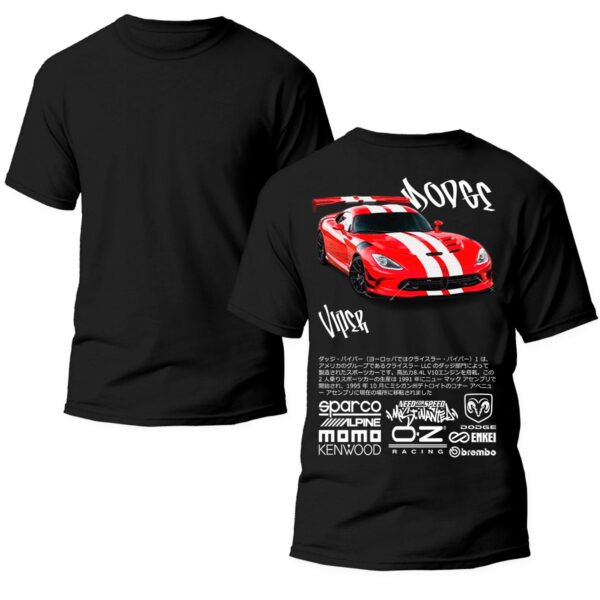 Viper Doble Playera Autos Negra Hombre Dodge Viper Casual Urbano