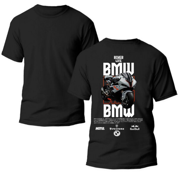 Playera Motos Negra Hombre BMW Casual Urbano