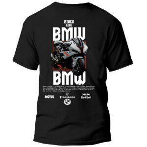 Playera Motos Negra Hombre BMW Casual Urbano