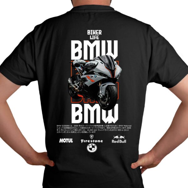 Playera Motos Negra Hombre BMW Casual Urbano