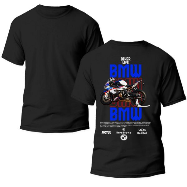 Playera Motos Negra Hombre BMW Casual Urbano