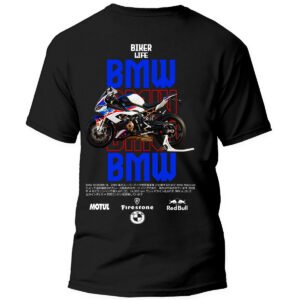 Playera Motos Negra Hombre BMW Casual Urbano