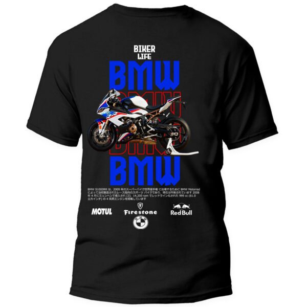 Playera Motos Negra Hombre BMW Casual Urbano