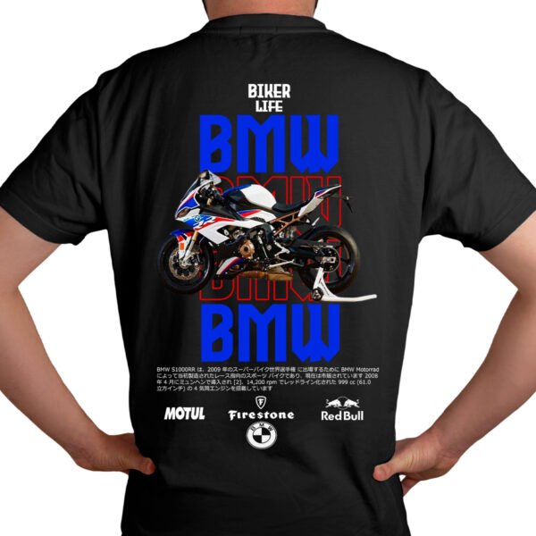 Playera Motos Negra Hombre BMW Casual Urbano