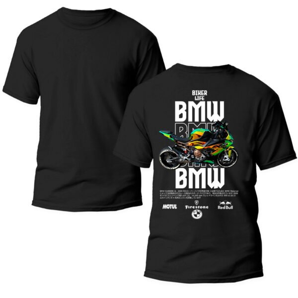 Playera Motos Negra Hombre BMW Casual Urbano