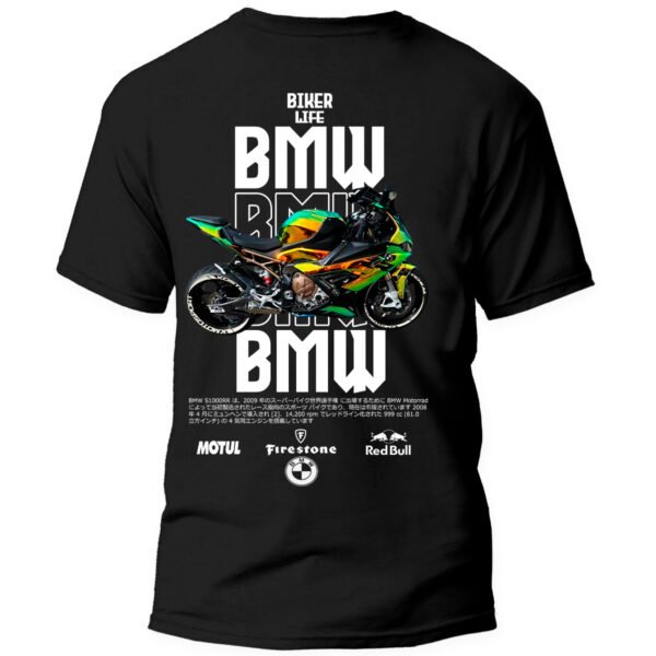 Playera Motos Negra Hombre BMW Casual Urbano