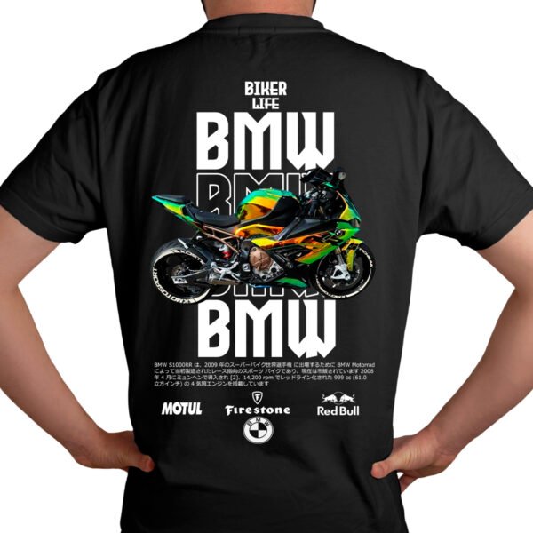 Playera Motos Negra Hombre BMW Casual Urbano