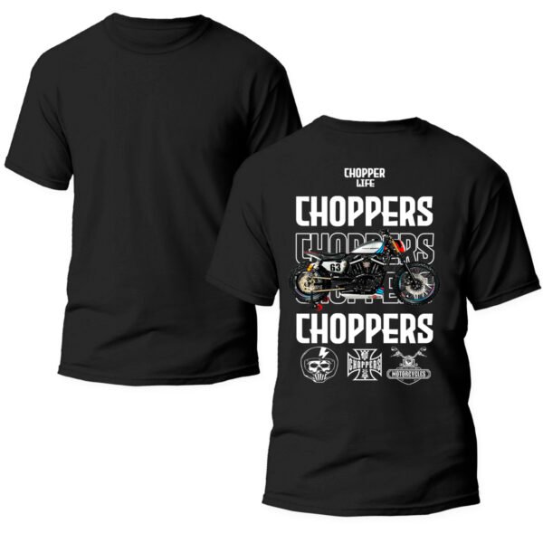 Playera Motos Negra Hombre Choppers Casual Urbano