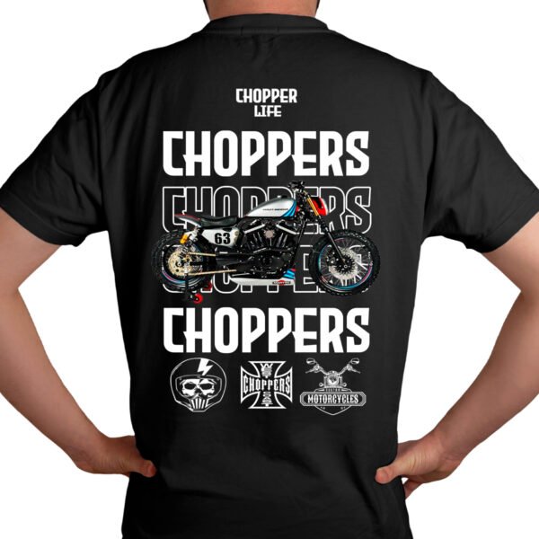 Playera Motos Negra Hombre Choppers Casual Urbano