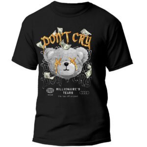 cry frontal Playera Negra Hombre Don't Cry Casual Urbano