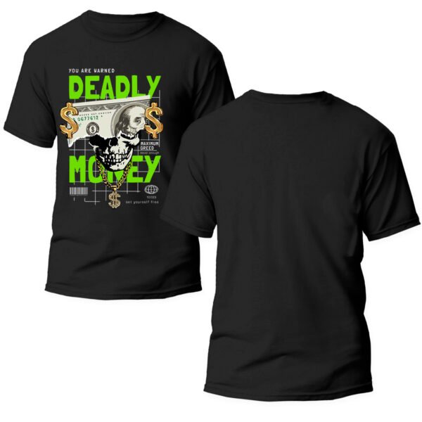 deadly doble Playera Negra Hombre Deadly Money Casual Urbano