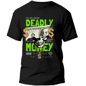 Playera Negra Hombre Deadly Money Casual Urbano