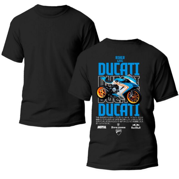 Playera Motos Negra Hombre Ducati Casual Urbano