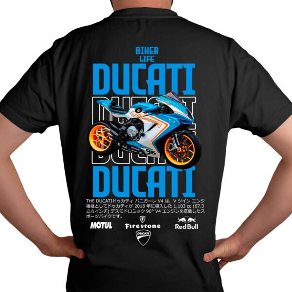 Playera Motos Negra Hombre Ducati Casual Urbano