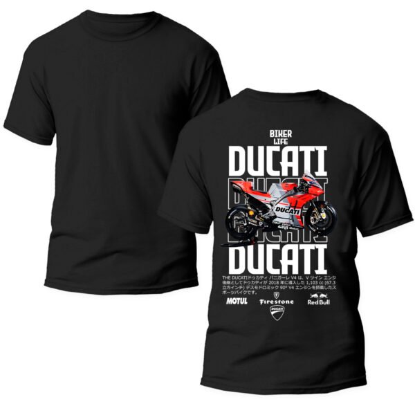 Playera Motos Negra Hombre Ducati Casual Urbano