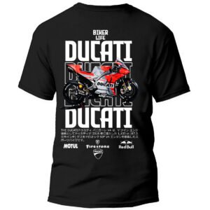 Playera Motos Negra Hombre Ducati Casual Urbano