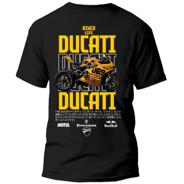 Playera Motos Negra Hombre Ducati Casual Urbano