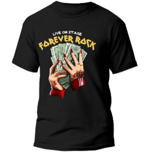 Playera Negra Hombre Forever Rock Casual Urbano