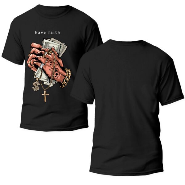 Playera Negra Hombre Have Faith Casual Urbano