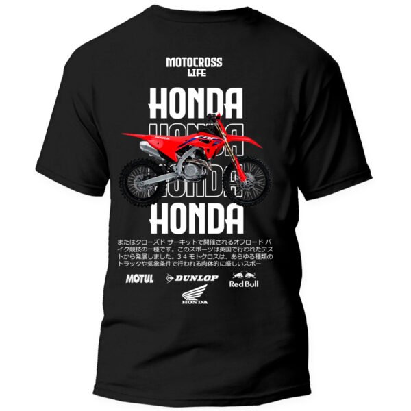 Playera Motos Negra Hombre Honda Casual Urbano