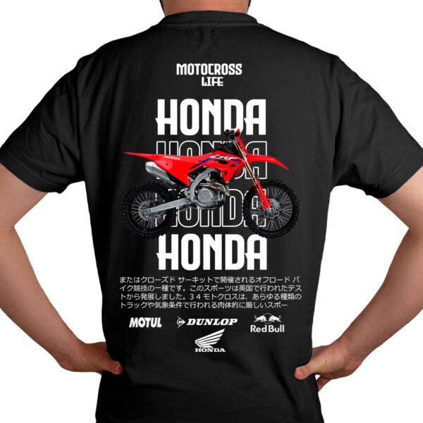 Playera Motos Negra Hombre Honda Casual Urbano