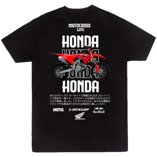 Playera Motos Negra Hombre Honda Casual Urbano