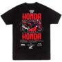 honda1 playera Playera Motos Negra Hombre Honda Casual Urbano