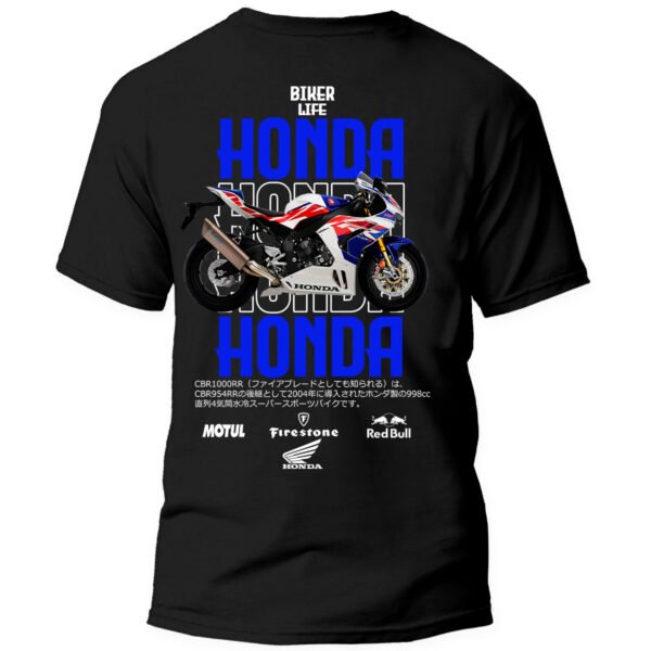 Playera Motos Negra Hombre Honda Casual Urbano