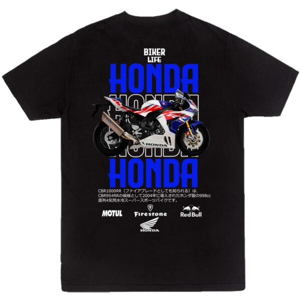 Playera Motos Negra Hombre Honda Casual Urbano