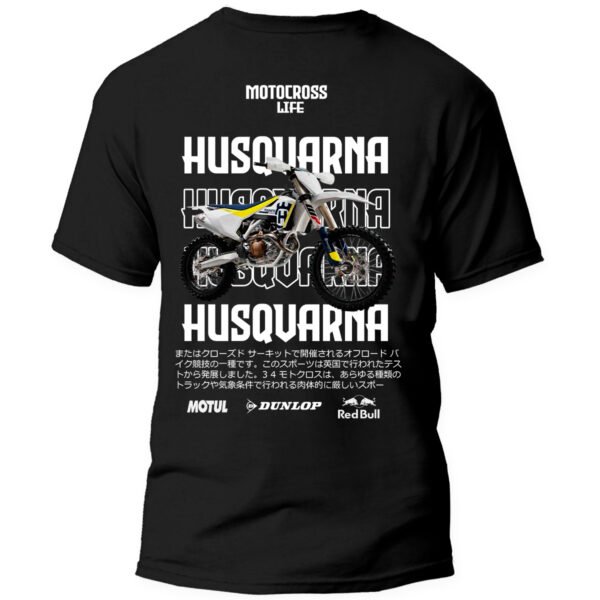 Playera Motos Negra Hombre Husquarna Casual Urbano