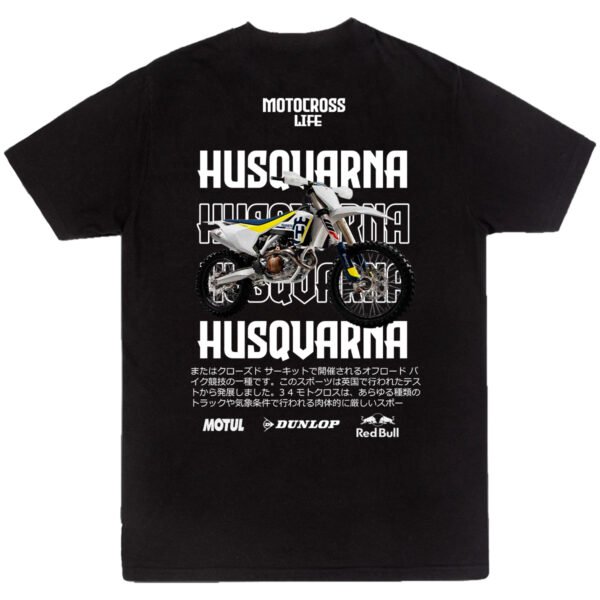 Playera Motos Negra Hombre Husquarna Casual Urbano