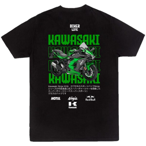 kawasaki playera Playera Motos Negra Hombre Kawasaki Casual Urbano