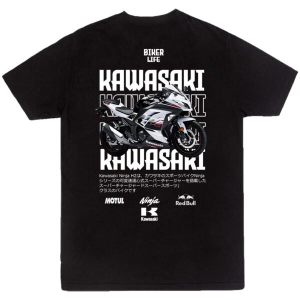 kawasaki1 playera Playera Motos Negra Hombre Kawasaki Casual Urbano