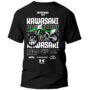 kawasaki3 frontal Playera Motos Negra Hombre Kawasaki Casual Urbano