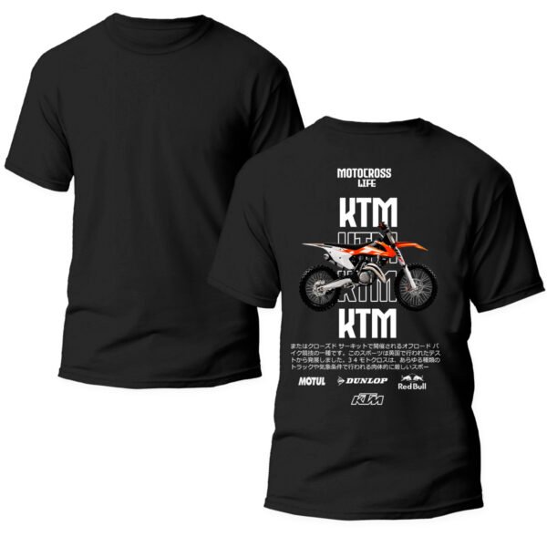 Playera Motos Negra Hombre KTM Casual Urbano